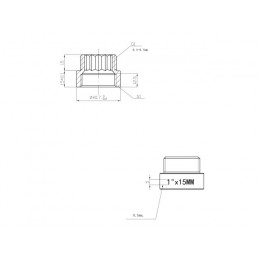 Удлинитель 1" вн.-нар. х 15 мм, AV Engineering (инд. упак.)
