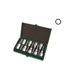 Набор бит шестигр. под головку 1/2" 9пр. 4-17мм 80мм  TOPTUL