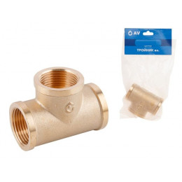 Тройник ред. 3/4" вн. х 1/2" вн. х 3/4" вн., AV Engineering (инд. упак.)