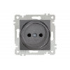 Розетка 1-ая (скрытая, без рамки, б/з) дымчатая, RITA, MUTLUSAN
