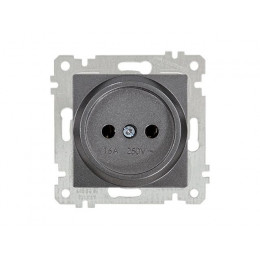 Розетка 1-ая (скрытая, без рамки, б/з) дымчатая, RITA, MUTLUSAN