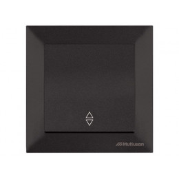 Выключатель проходной 1-клав. (скрытый, пруж. зажим) черная, DARIA, MUTLUSAN