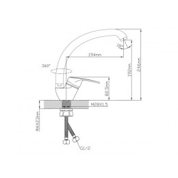 Смеситель для кухни (Lt) D40, серия ROM AV Engineering
