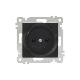 Розетка 1-ая (скрытая, без рамки, б/з) черная, RITA, MUTLUSAN