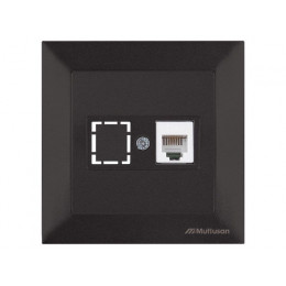 Розетка телефонная 1хRJ12 (скрытая) черная, DARIA, MUTLUSAN