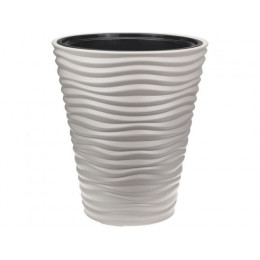 Кашпо ДЮНА D340мм H385мм 19,5л со вставкой (белый) IDEA
