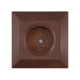 Розетка 1-ая (скрытая, б/з, шторки) орех, DARIA, MUTLUSAN