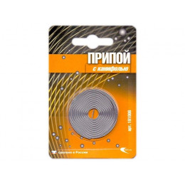 Припой ПОС 61 трубка, спираль ф1мм, с канифолью в блистере