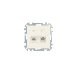 Розетка 2-ая комби телефонная+компьютерная (скрытая) бежевая, Стиль, BYLECTRICA