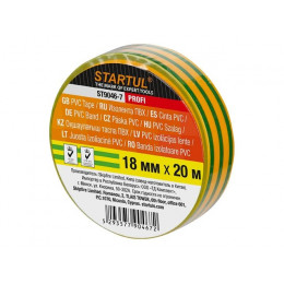 Изолента ПВХ 18ммх20м желто-зеленая STARTUL PROFI (ST9046-7)