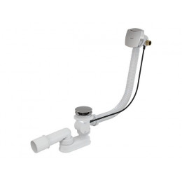 Сифон для ванны с напуском воды через перелив, металл - металл, Alcaplast