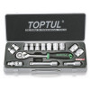 Набор головок 1/2" 8-24мм 15предм. 6гр. метал.кейс TOPTUL