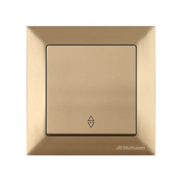 Выключатель проходной 1-клав. (скрытый, винт. зажим) золото, DARIA, MUTLUSAN
