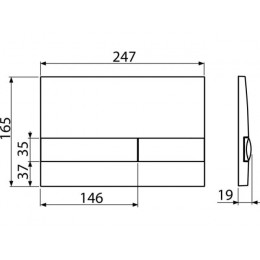 Кнопка управления для скрытых систем инсталляции, белая, AlcaPlast