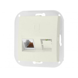 Розетка 1-ая компьютерная (скрытая) бежевая, Стиль, BYLECTRICA