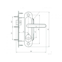 Замок врезной Омега ЗВ9.1-02 (медь)