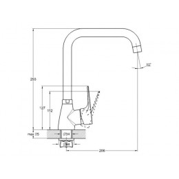 Смеситель для кухни D35-A, серия 440 ECONOCE