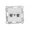 Розетка телефонная + компьютерная (RJ12+Cat5e, скрытая, без рамки) белая, RITA, MUTLUSAN