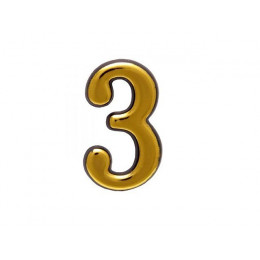 Цифра дверная АЛЛЮР БОЛЬШАЯ пластик "3" золото