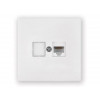 Розетка 1-ая телефонная (скрытая) белая, Carre, BYLECTRICA