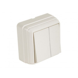 Выключатель 2-клав. (открытый) кремовый, BRON, MUTLUSAN
