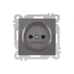 Розетка 1-ая (скрытая, без рамки, б/з) дымчатая, DARIA, MUTLUSAN