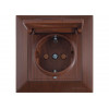 Розетка 1-ая (скрытая, с/з, шторки,с крышкой) орех, DARIA, MUTLUSAN