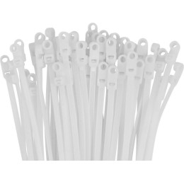 Хомут-стяжка с монтажным отверстием 2.5х110 мм белый (100 шт в уп.) STARFIX