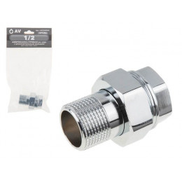 Американка прямая 1/2" вн.-нар. ХРОМ, AV Engineering (инд. упак.)