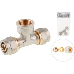 Тройник 16(2.0) х 1/2" вн. х 16(2.0) для труб PEX, AV Engineering (инд. упак.)