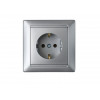 Розетка 1-ая (скрытая, с/з) серебро, Стиль, BYLECTRICA