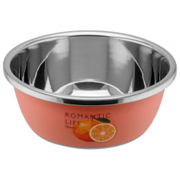 Миска для взбивания из нержавеющей стали, диаметр 26 см, апельсин,серия Romantic life,PERFECTO LINEA