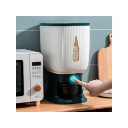 Контейнер для круп с дозатором, 10 кг, бело-серый