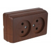 Розетка 2-ая (открытая, б/з) орех, BRON, MUTLUSAN