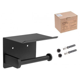 Держатель для туалетной бумаги с полкой, нержавеющая сталь, PERFECTO LINEA