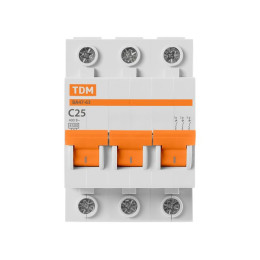 Автоматич. выключатель ВА47-63 3Р 25А 4,5кА х-ка С TDM