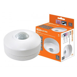 Датчик движения  потолочный ДДП-03 1200Вт, 10-420с, 6м , 3+Лк, 120(сбоку)+360(сверху)гр IP33, TDM