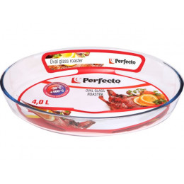 Форма из жаропрочного стекла, 4.0 л, овальная, 393х276х65 мм, PERFECTO LINEA
