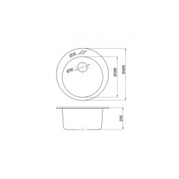 Мойка кухонная из искусственного камня POINT олово 495х495 мм, AV Engineering