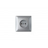 Розетка 1-ая (скрытая, б/з) серебро, Стиль, BYLECTRICA