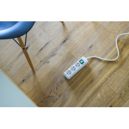 Удлинитель 5м (3 роз., 3.3кВт, с/з, выкл., ПВС) белый Brennenstuhl Eco-Line