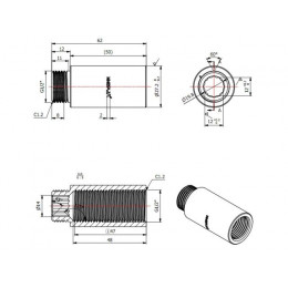 Удлинитель 1/2" вн.-нар. х 50 мм, AV Engineering (инд. упак.)