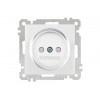 Розетка 1-ая (скр, б/рамки, б/з, шторки) белая,  CANDELA (DARIA), MUTLUSAN