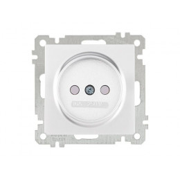 Розетка 1-ая (скр, б/рамки, б/з, шторки) белая,  CANDELA (DARIA), MUTLUSAN