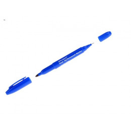 Маркер перманентный двухсторонний OfficeSpace синий, пулевидный, 0,8/2,2мм