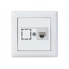 Розетка компьютерная 1xRJ45 (Cat6, скрытая) белая, DARIA, MUTLUSAN