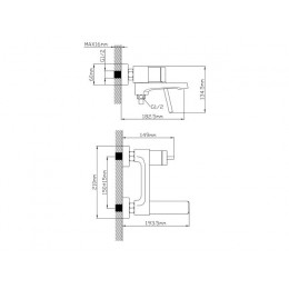 Смеситель для ванны D35, серия 730 черный ECONOCE