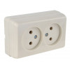 Розетка 2-ая (открытая, б/з, керамика) кремовая, BRON, MUTLUSAN