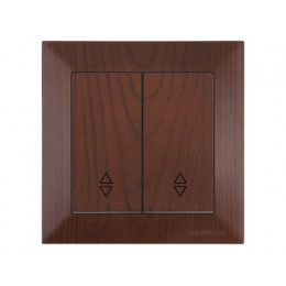 Выключатель проходной 2-клав. (скрытый, винт. зажим) орех, DARIA, MUTLUSAN
