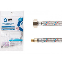 Подводка гибкая, SUS, иголка м10 короткая - гайка 1/2" 40 см AV Engineering